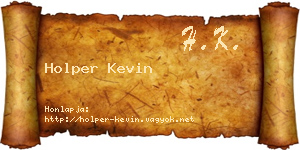 Holper Kevin névjegykártya